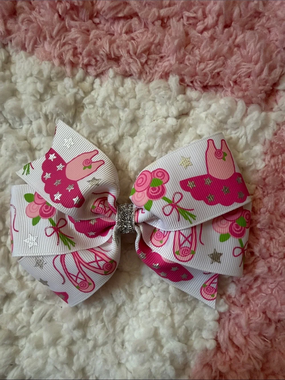 Assorted Girls' Hair Bows - Pink, Black, Green, White, Multicolor